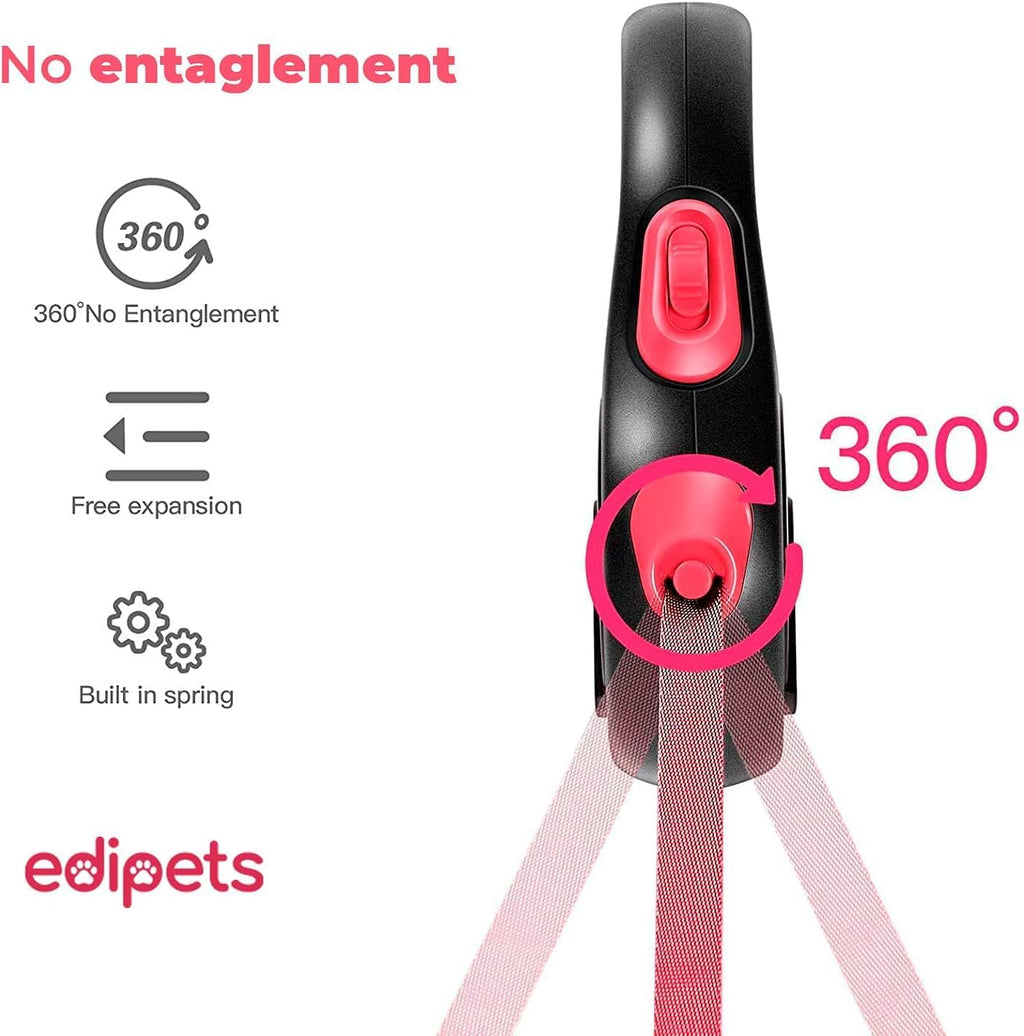 Edipets Flexi Hundeleine 5m Ausziehbar Retractable Grau 5m