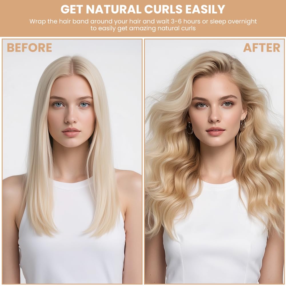 5er Set Heatless Curls Samt Lockenwickler Beige - Locken ohne Hitze