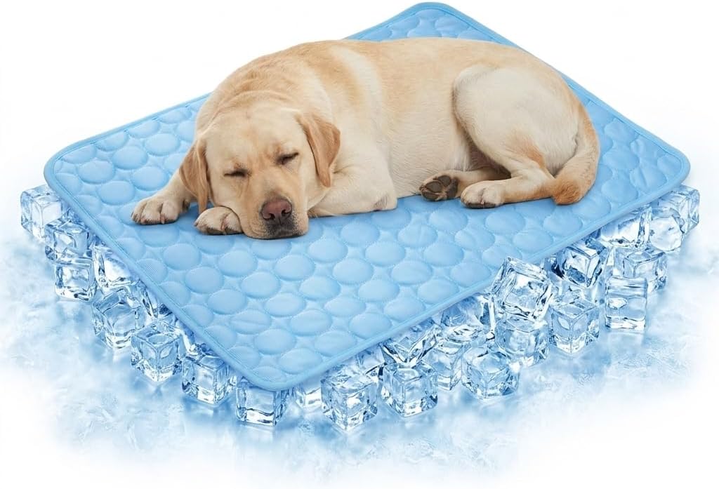 Kuehlmatte Hund Katze 70x55 cm Grau selbstkuehlend waschbar