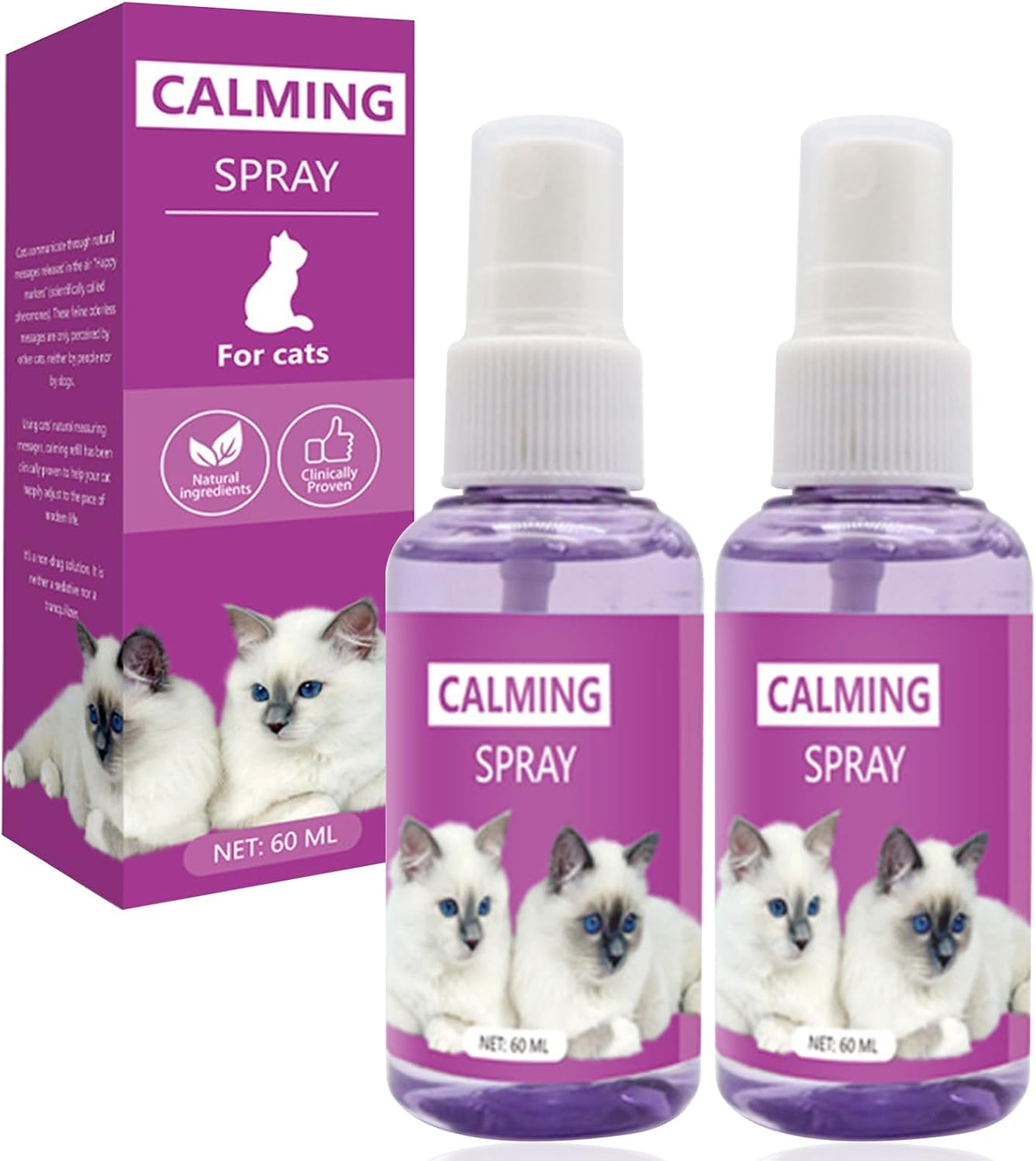 Entspannungsspray fuer Katzen und Haustiere 2er Set 60 ml beruhigend