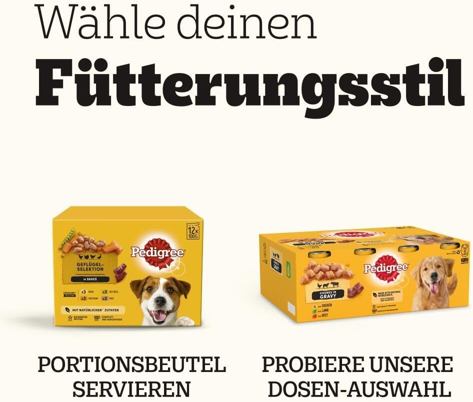 Pedigree Adult Hunde Trockenfutter fuer kleine ausgewachsene Hunde (<) mit R