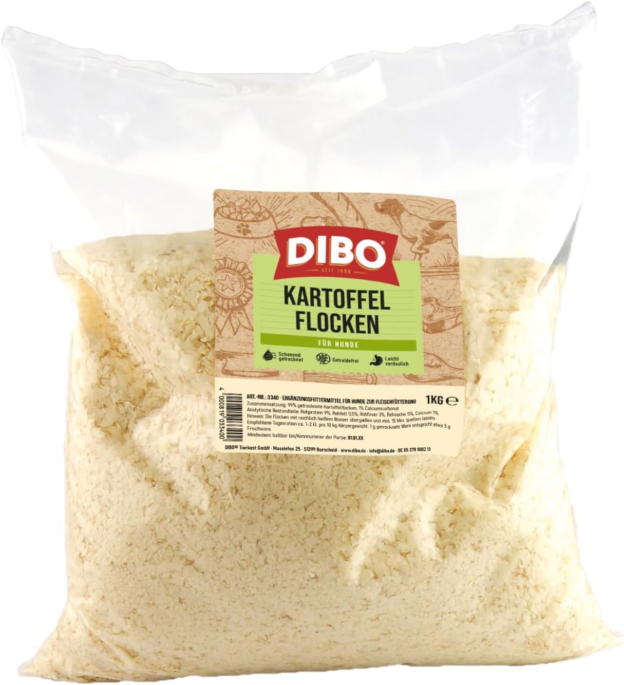 DIBO Kartoffelflocken Beutel Hundefutter Barf Ergaenzungsfutter