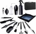 Bonsai Werkzeug Set 15-tlg. mit Umtopfmatte & Tasche, Gartenwerkzeug Schwarz