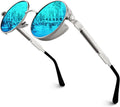 GQUEEN Steampunk Sonnenbrille rund polarisiert UV400 Herren Damen