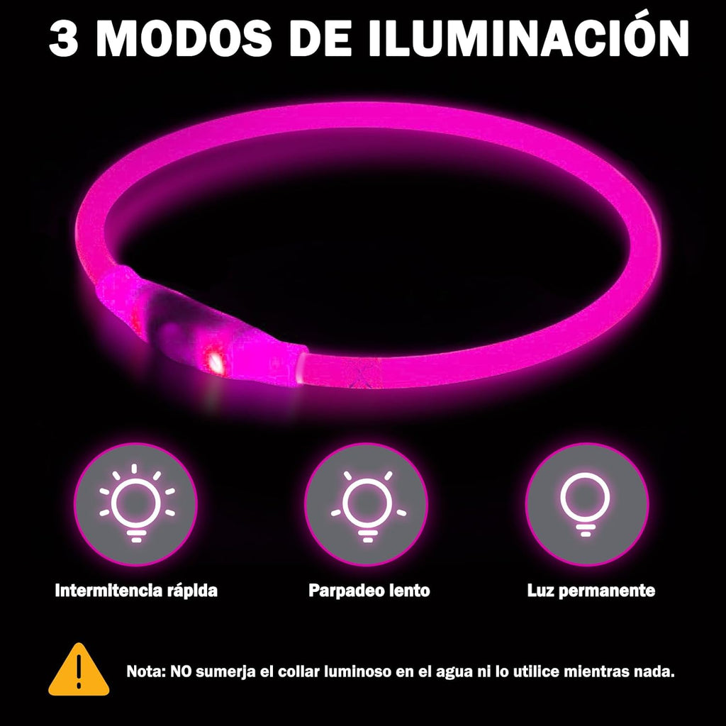 Nepfaivy LED Leuchthalsband Hund USB aufladbar wasserdicht 3 Modi Gruen