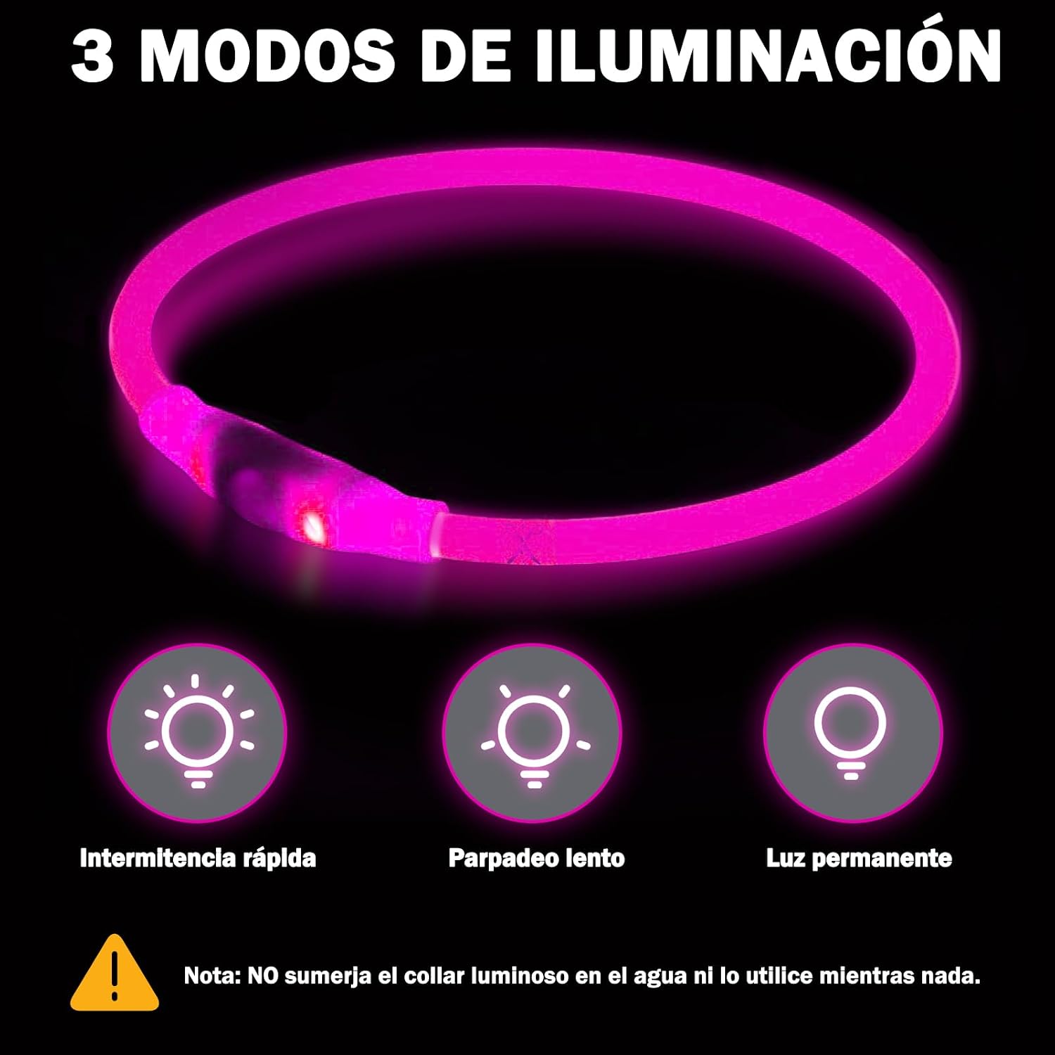 Nepfaivy LED Leuchthalsband Hund USB aufladbar wasserdicht 3 Modi Gruen