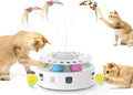 Katzen 3in1 Spielzeug Elektrisch Feder Schmetterling Ballbahn USB
