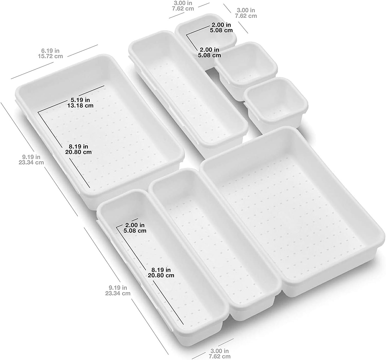 Schubladen Organizer 8er Set Getrennte Einsaetze Ordnungssystem Schubladenteiler