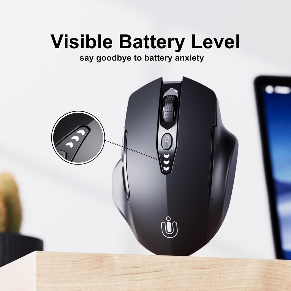 Uineer Bluetooth Maus kabellos tri‑Modus BT5.0/4.0+ ergonomisch violett