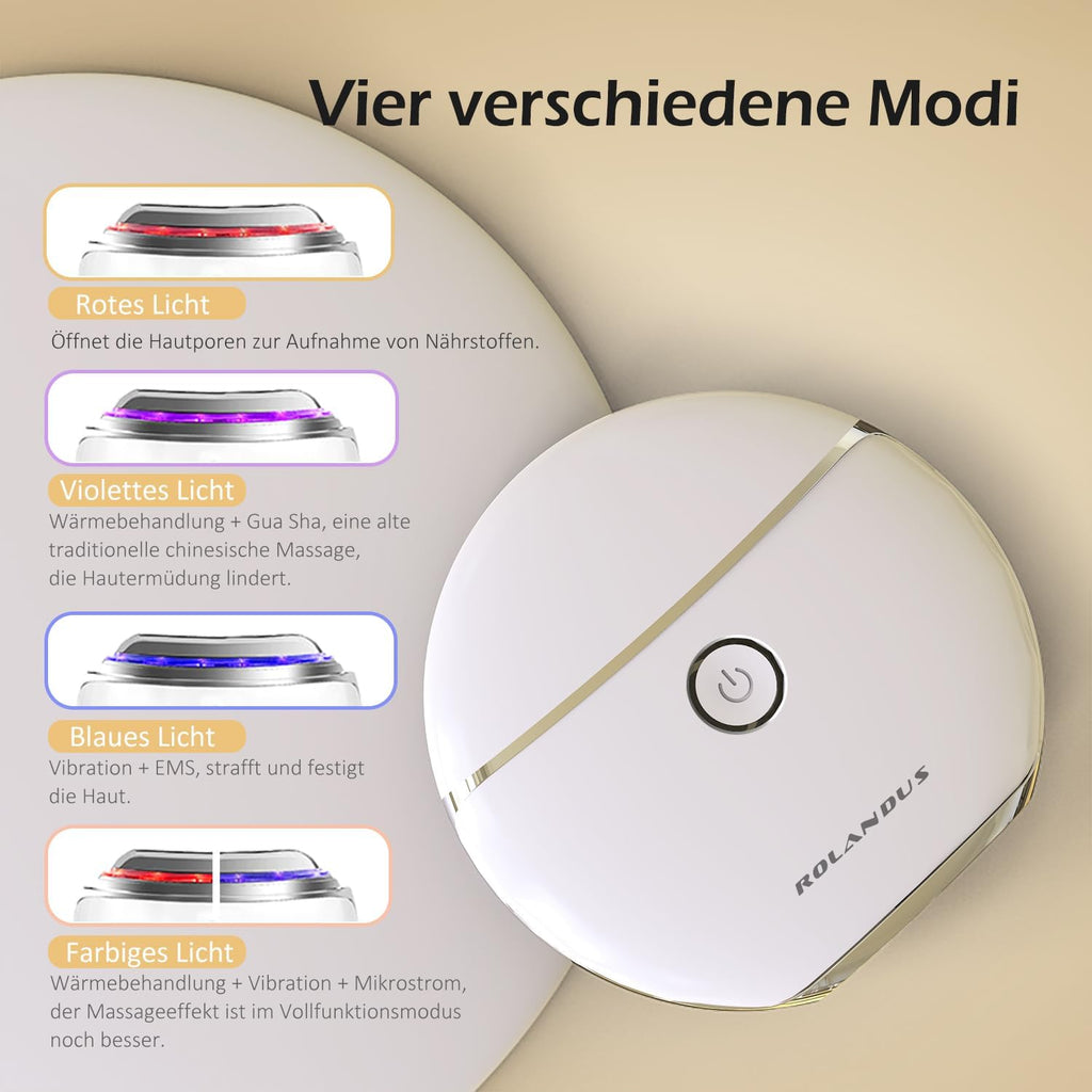 EMS Gua Sha Gesichtsmassagegeraet elektrisch mit Vibration Waerme LED Anti-Falten