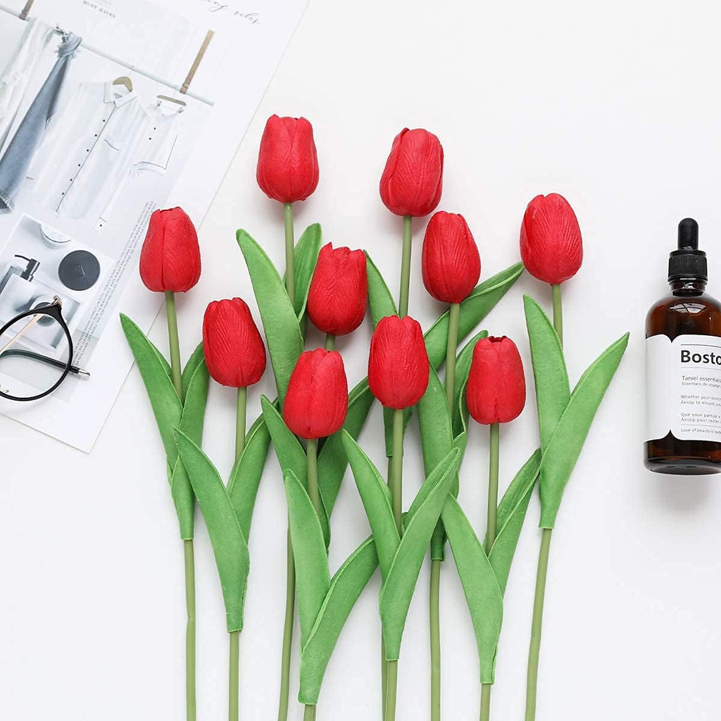 30er Set Kuenstliche Tulpen Real Touch Latex Kunstblumen Dekoration
