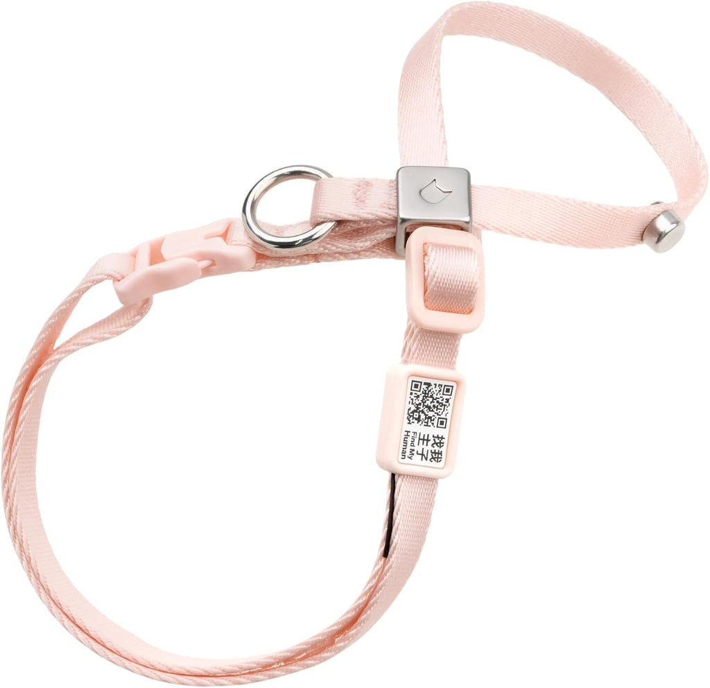 Katzengeschirr verstellbar Groesse S-M weich 8‑Form mit QR‑Code Schnellverschluss