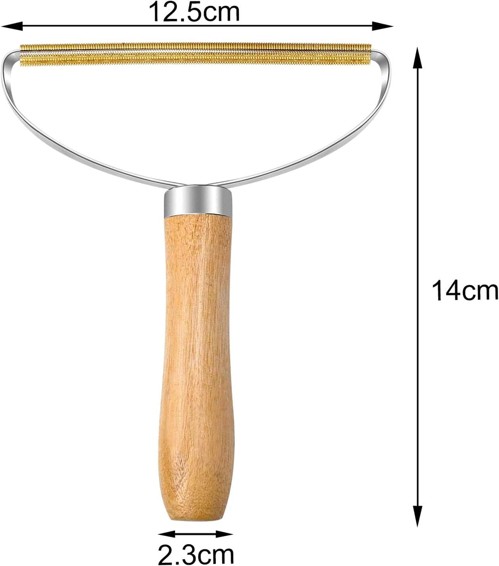 YSUVIN Fusselentferner mit Holzgriff, doppelter Teppichschaber, Mini Kleiderrasi