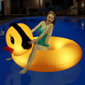 DeeprBetter Schwimmreifen Ente mit LED Licht Solar 107cm Pool Luftmatratze Badei