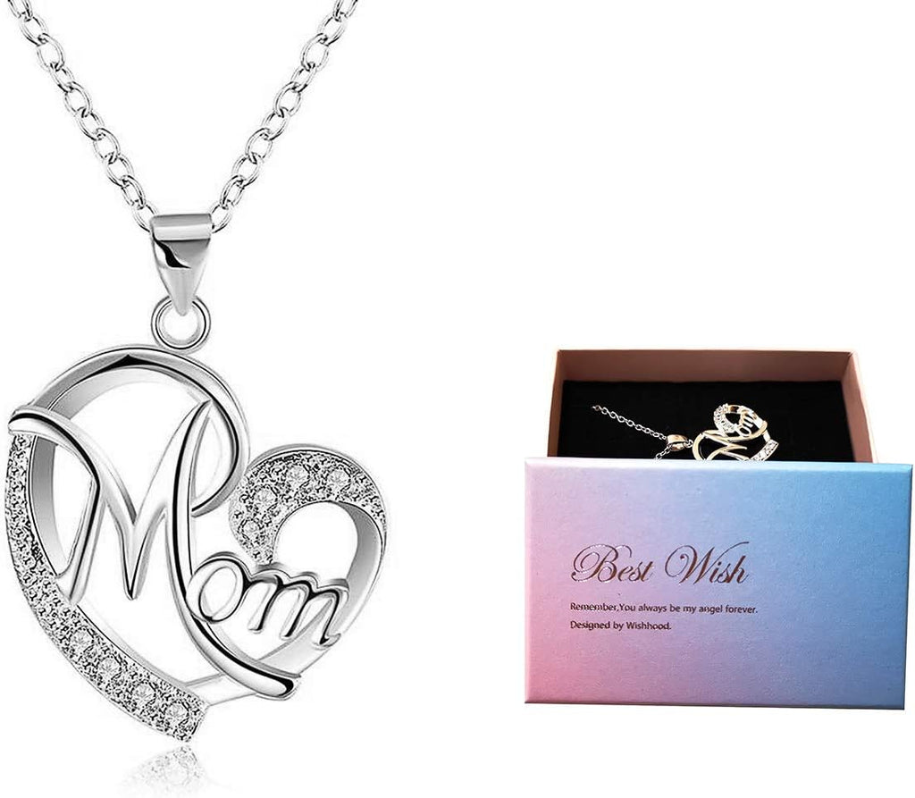 Halskette Muttertag Herz Anhaenger Diamant verschiedene Farben Geschenk fuer Mama