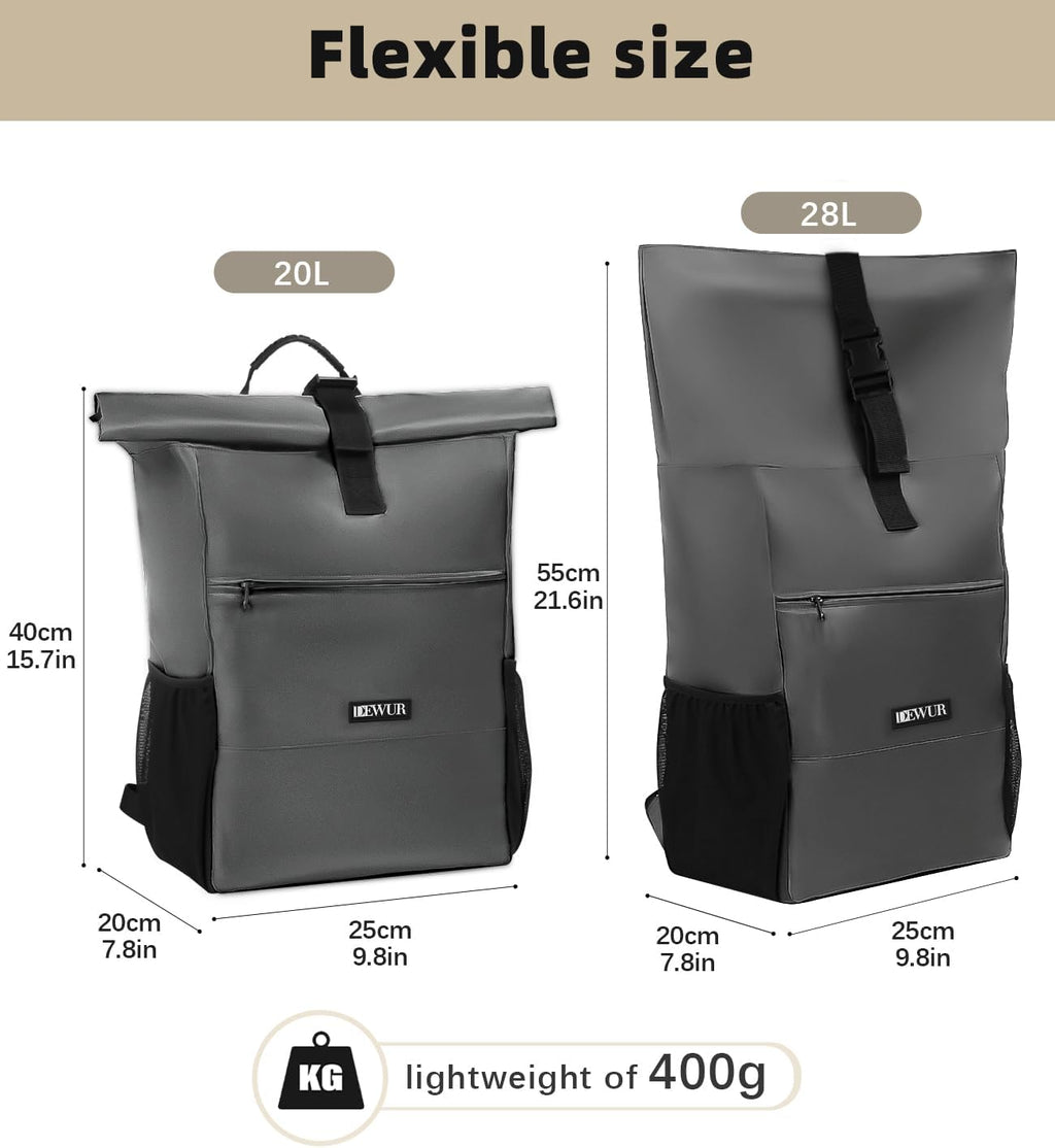 DEWUR Thermo Rucksack Kuehlrucksack wasserdicht mit Flaschenoeffner Schwarz