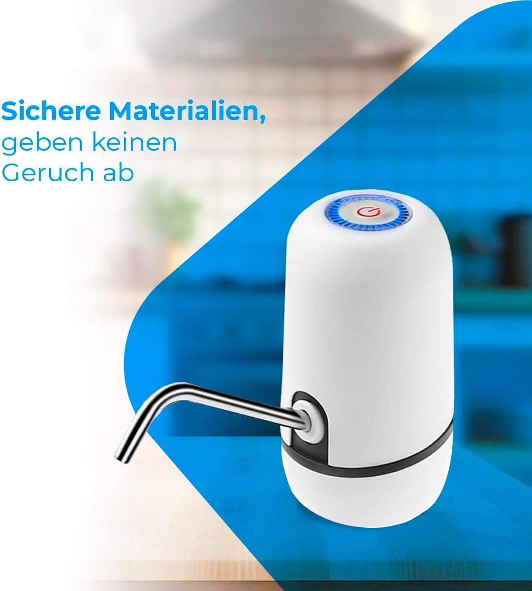 NK Wasserspender USB wiederaufladbar Edelstahl Dosierer BPA-frei fuer 1.5-18.9 L