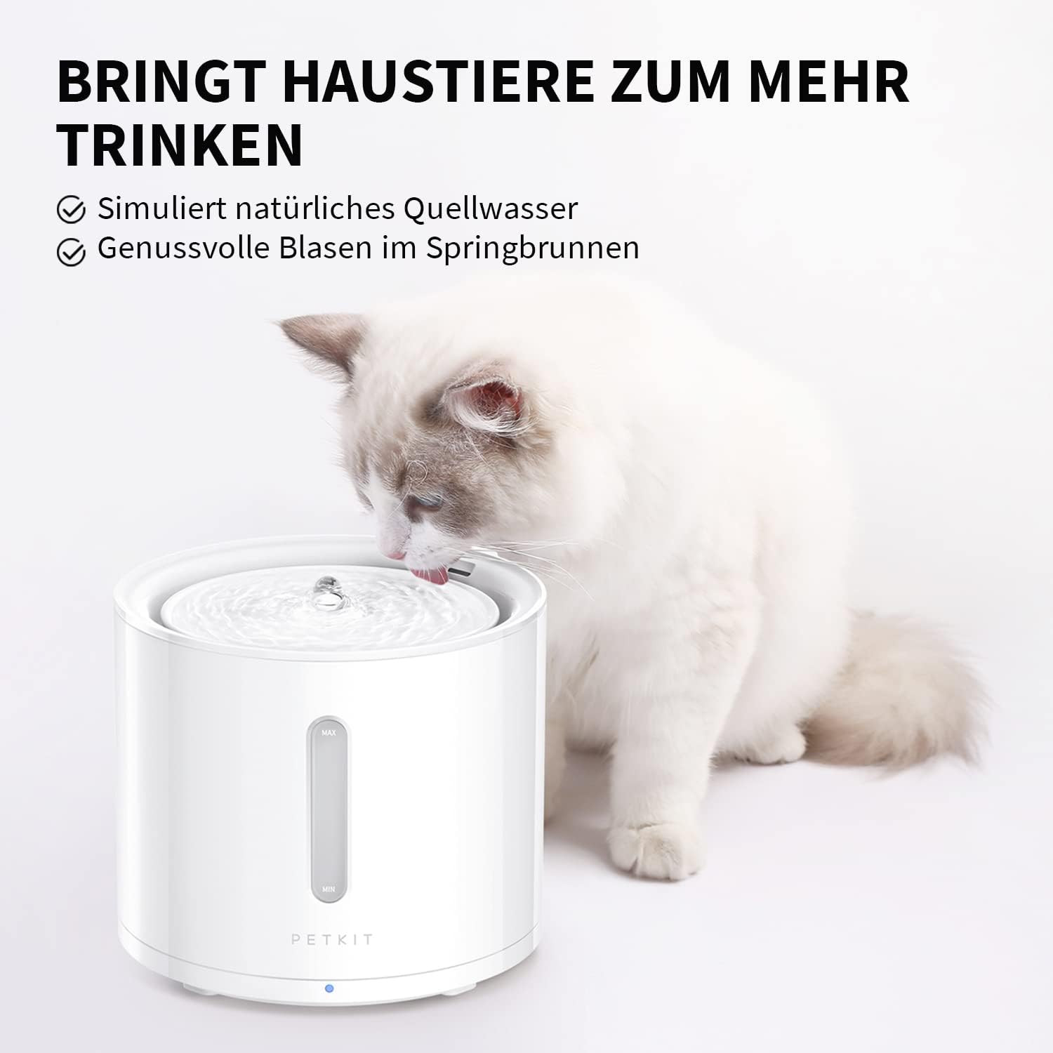 PETKIT Intelligenter Trinkbrunnen 2L fuer Katze und Hund mit Filter und App