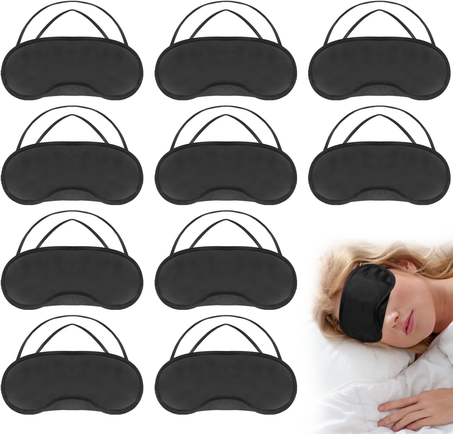 Schlafmaske 24er Set lichtdicht weich verstellbar fuer Herren Damen Kinder