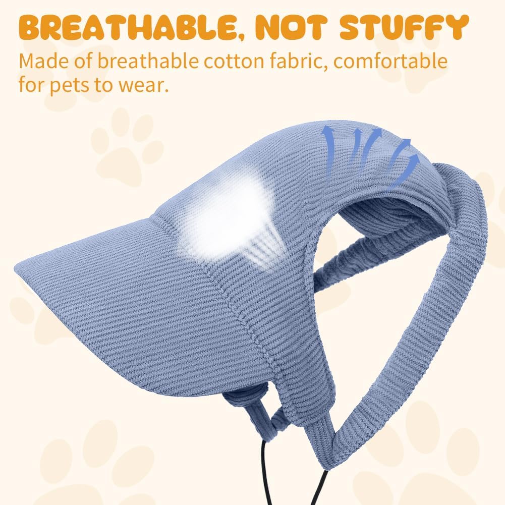 OFFCUP Hunde Baseballmuetze verstellbar mit Ohrloechern XS-XL Blau