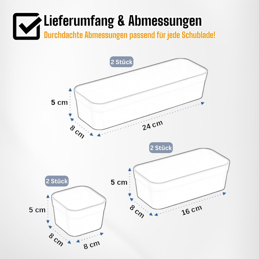 verstellbarer Schubladen-Organizer Kunststoff Anthrazit fuer Bad Haushalt