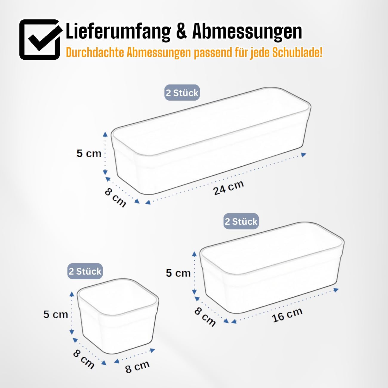 verstellbarer Schubladen-Organizer Kunststoff Anthrazit fuer Bad Haushalt
