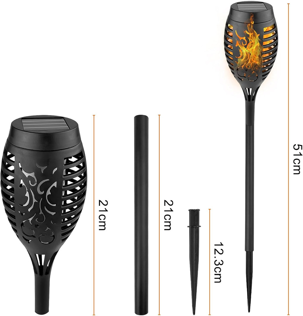 WinGluge 8er Solar Fackeln Garten LED IP65 Wasserdicht mit Flammeneffekt