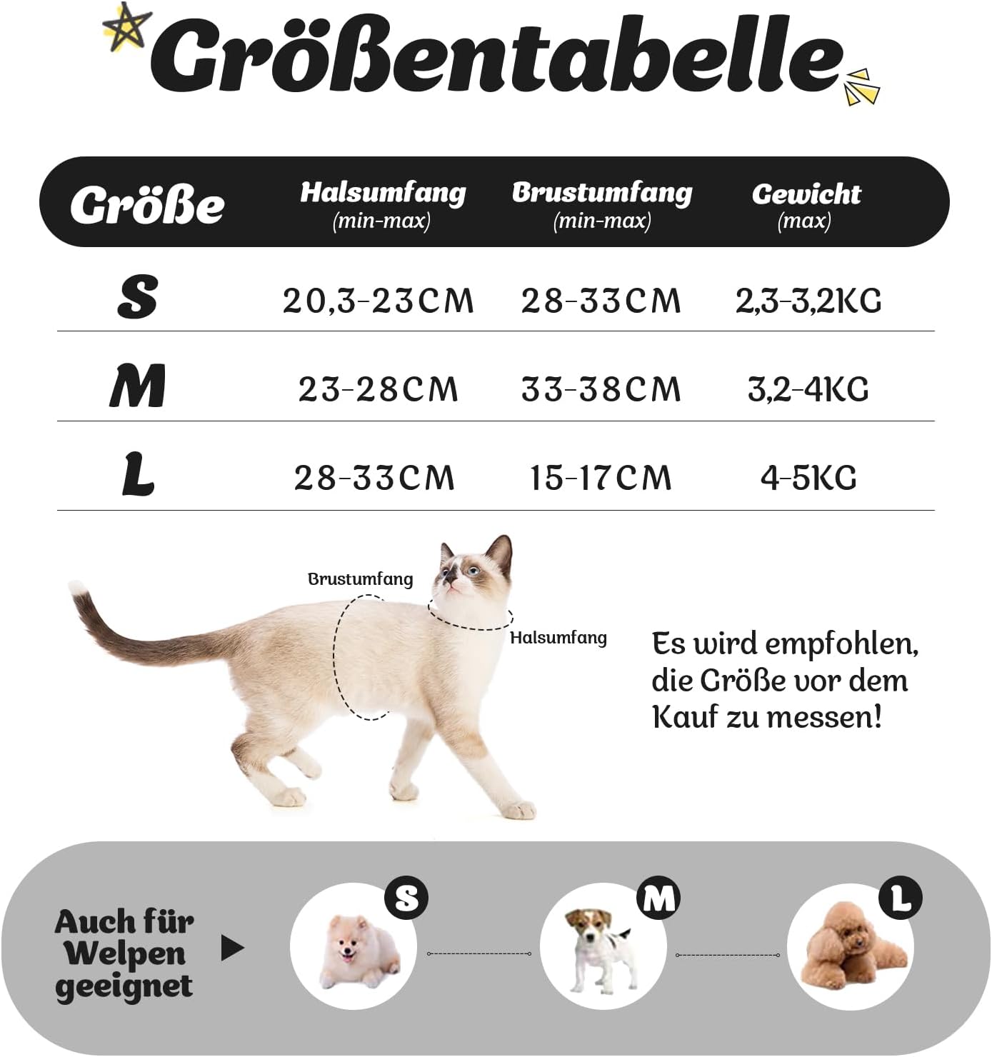 Supet Katzengeschirr Weste mit Leine verstellbar in verschiedenen Groessen und Farben