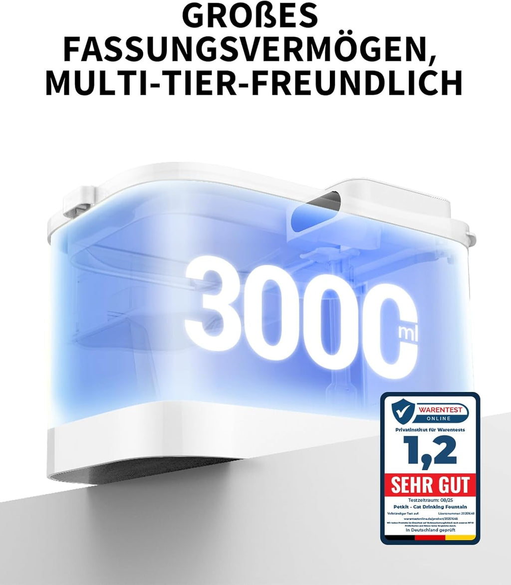 PETKIT Trinkbrunnen Edelstahl BPA-frei leise 26 dB Bewegungssensor spuelmaschi