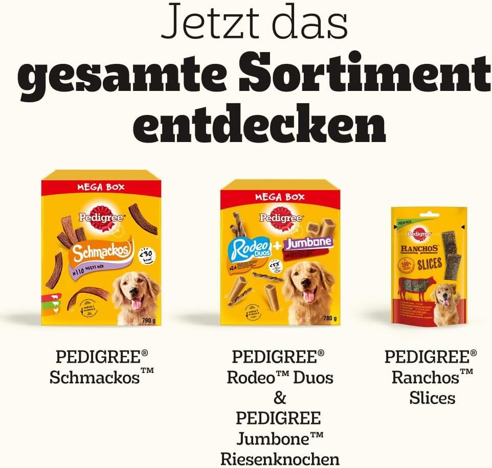 Pedigree Rodeo Sticks Hundesnacks Bacon & Huhn 10 x 7 Stueck verschiedene Sorten