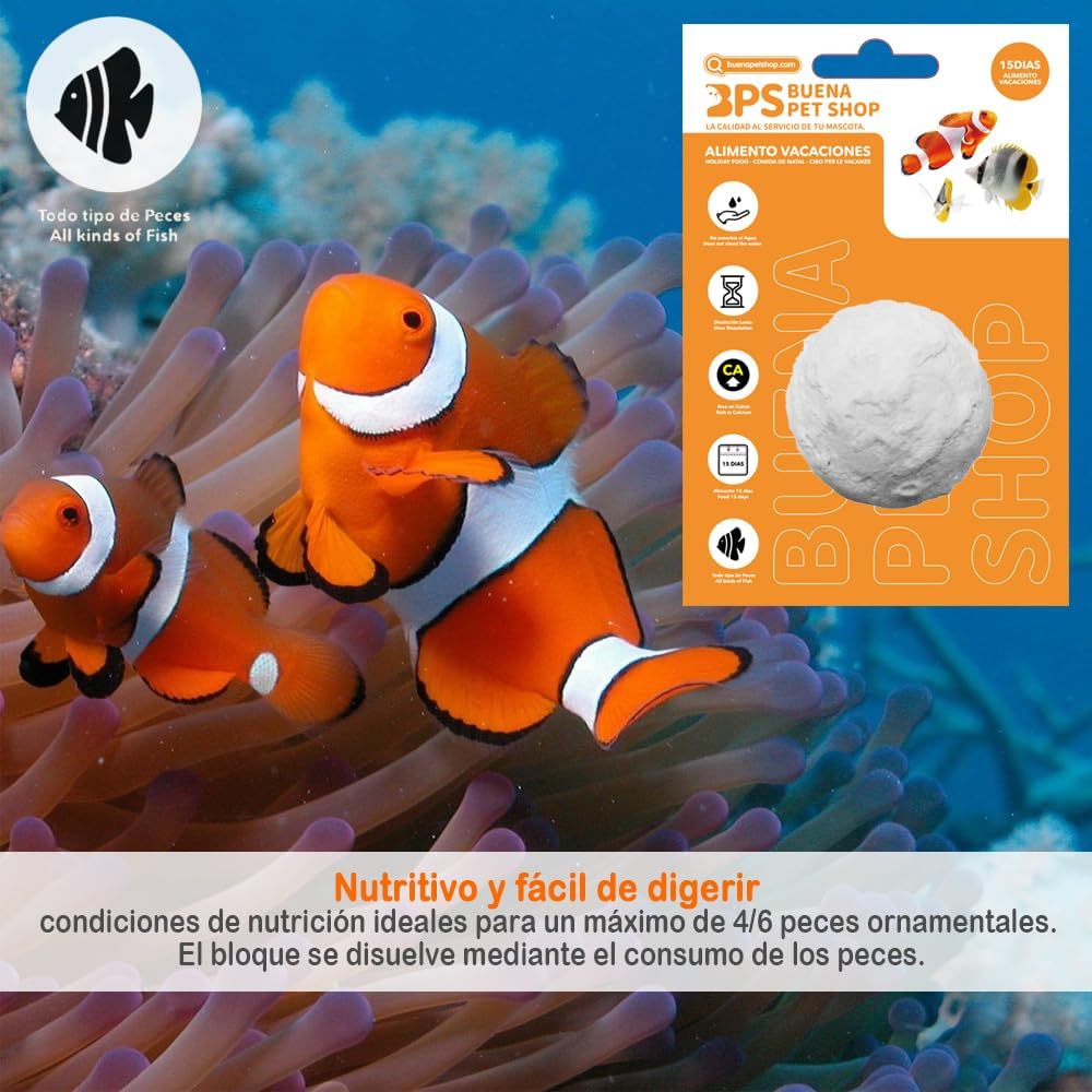 BPS Futterblock Fischfutter 4 Stueck fuer 15 Tage alle Zierfische Aquarien