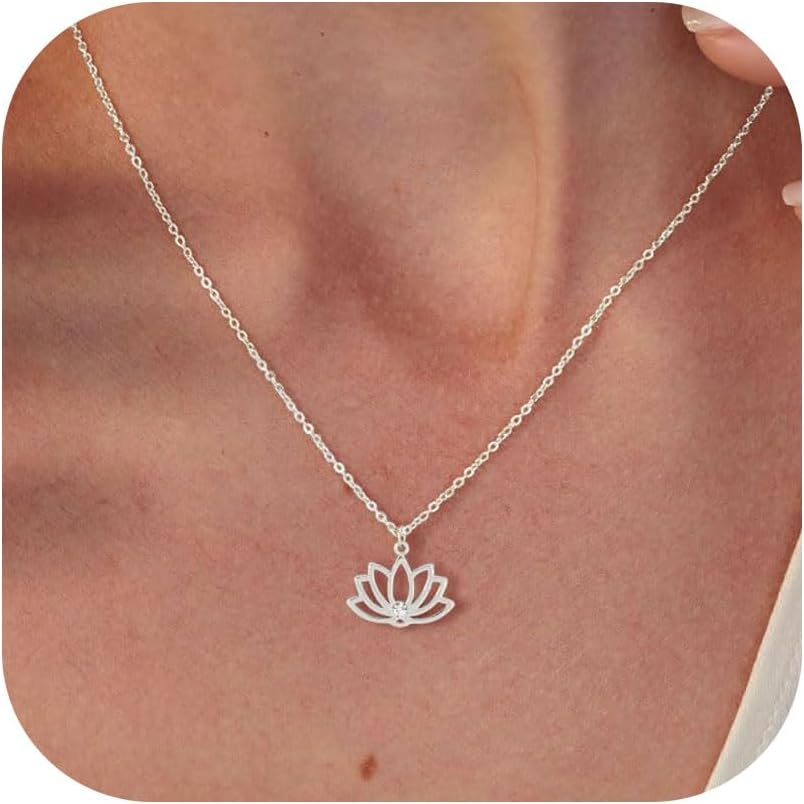 HANLI Silberkette 925 Damen zarte Anhaenger Horn Davidstern Schmetterling Sonne L