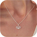 HANLI Silberkette 925 Damen zarte Anhaenger Horn Davidstern Schmetterling Sonne L