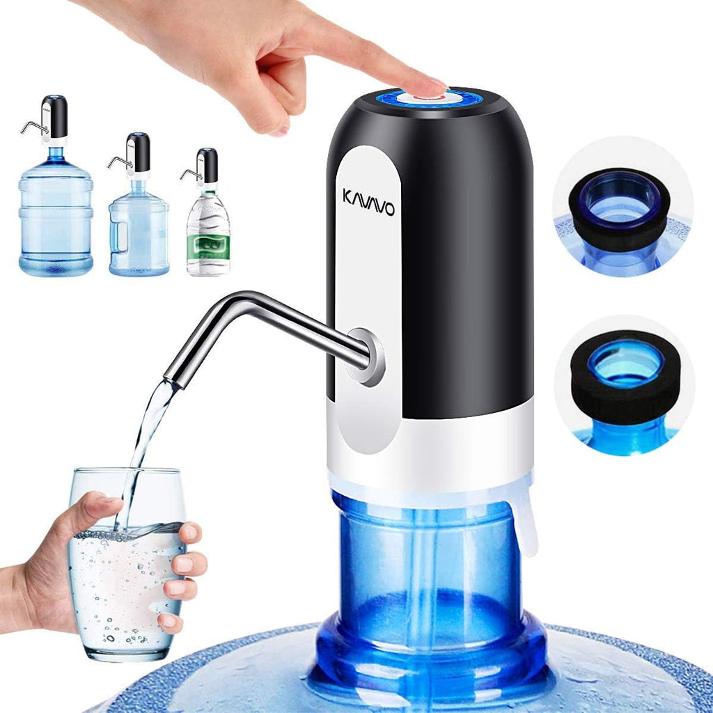 Elektrische Wasserpumpe USB wiederaufladbar mit 2 Adapter und Schlaeuchen, Edelst