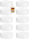 10er Aufbewahrungsbox Set Kunststoff Organizer Koerbe Weiss stapelbar