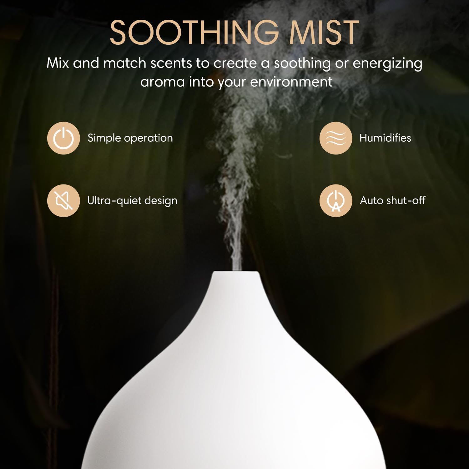 SALKING Ultraschall Aroma Diffuser LED RGB Weiss Holzoptik