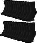 FALARY 12er Pack Herren Damen Baumwollsocken Sport Schwarz Weiss