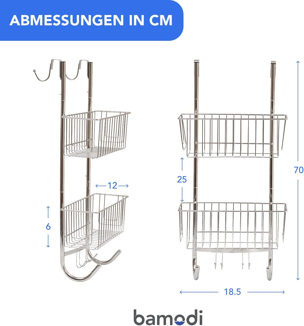 Bamodi Duschregal 2-stufig Haengend Ohne Bohren Schwarz