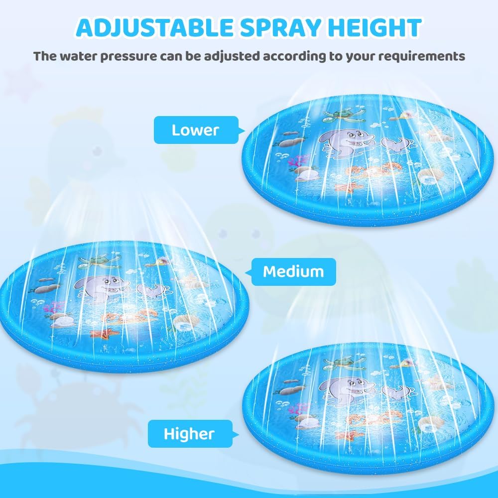 Splash Pad Wassersprinkler Matte 170 cm Kinder Wasserspielmatte Ozean