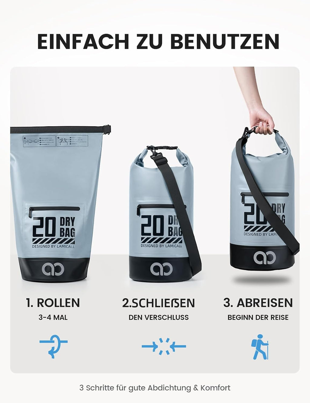 Lamicall Dry Bag wasserdichte Packtasche //// Rucksack