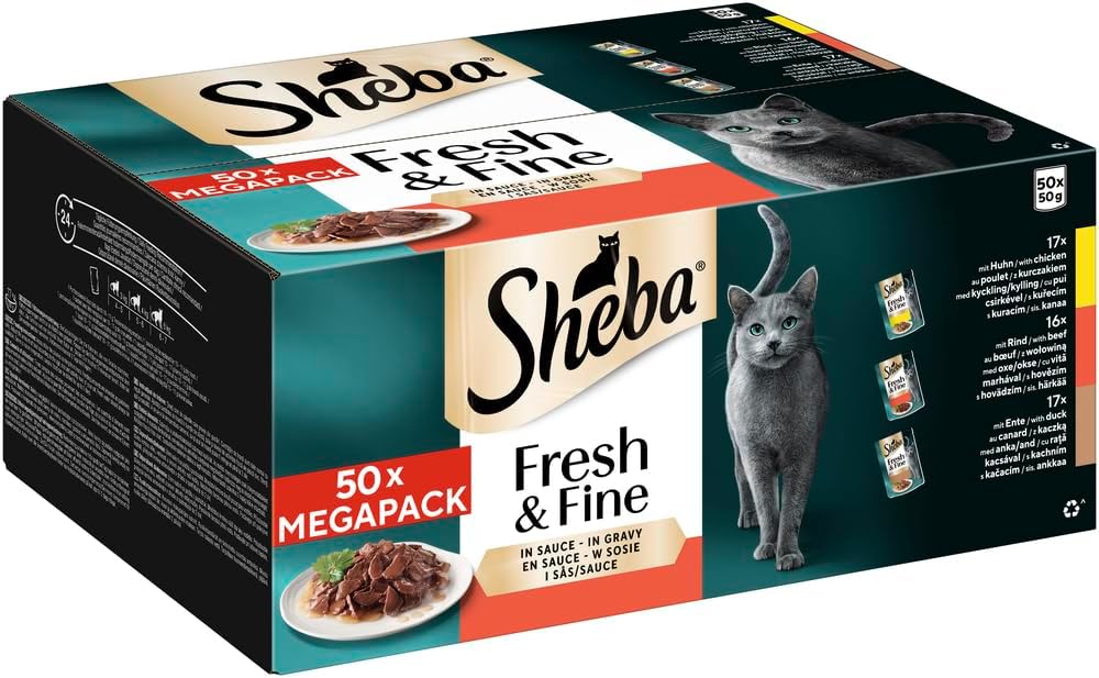 Sheba CatCare Fresh & Fine Fleisch 50g Katzen Nassfutter Pouch Sauce