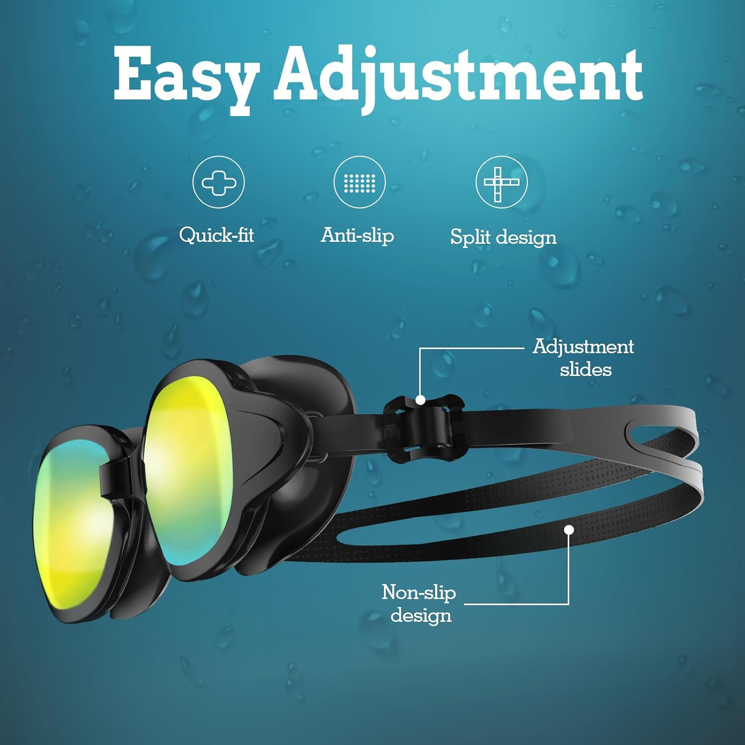 Schwimmbrille Unisex Einstellbar Anti-Fog UV-Schutz Wasserdicht