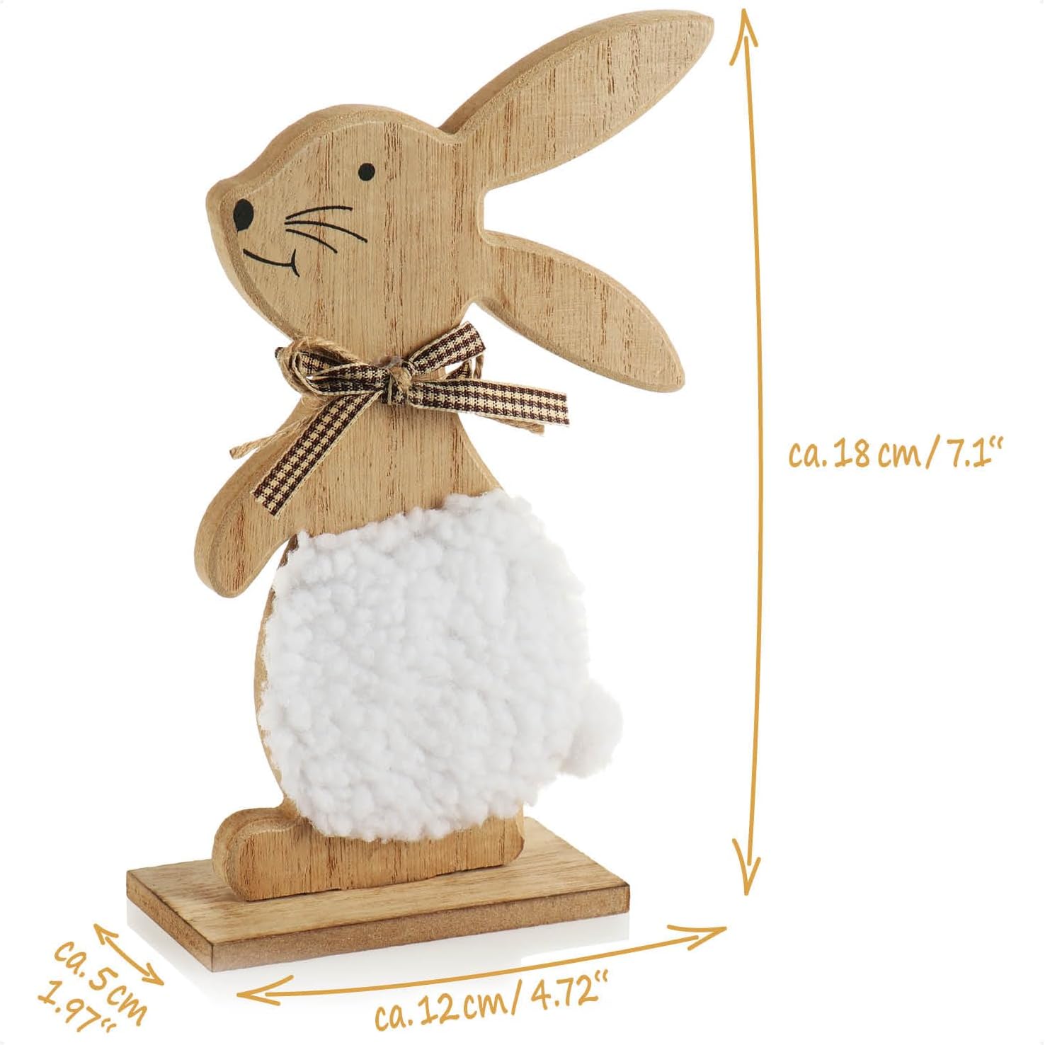 Osterhase Holz Aufsteller 2er Set Deko mit Schleife Fruehling Deko
