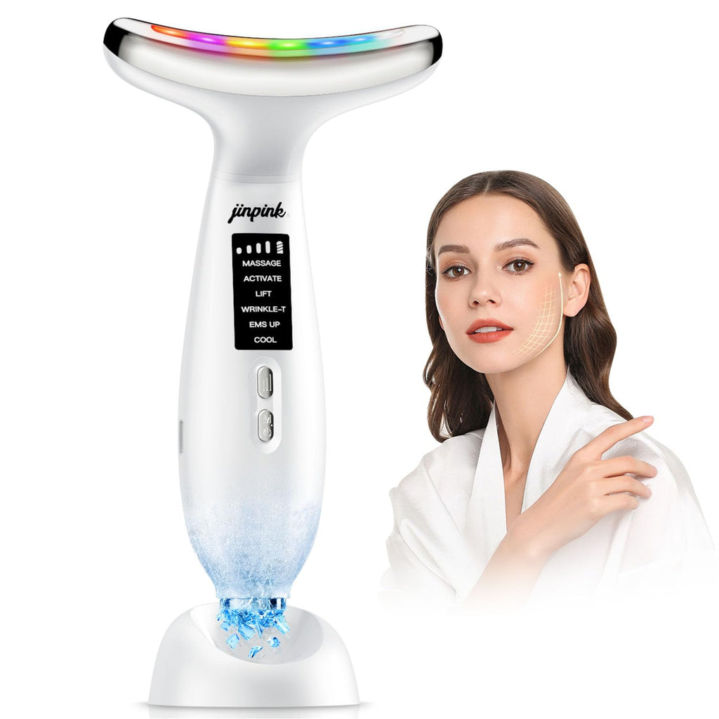 Gua Sha EMS Gesichtsmassagegeraet mit Kaelte Waerme LED Lifting Straffung