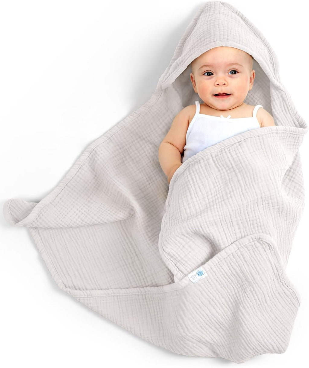 Baby Kapuzenhandtuch Musselin Baumwolle 75 x 76 cm Oeko‑Tex