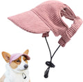 Hunde Baseballmuetze mit Ohrloechern verstellbar S-M Rosa Sonnenschutz