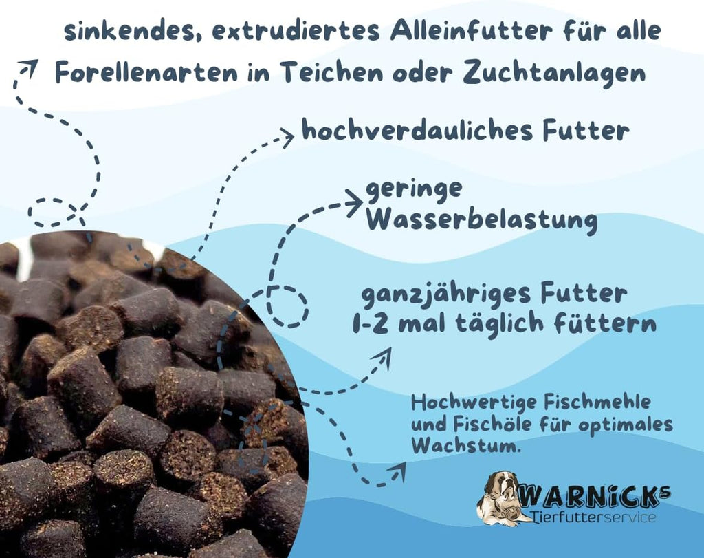 Warnick's Forellenfutter sinkend 3 mm Pellets Beutel