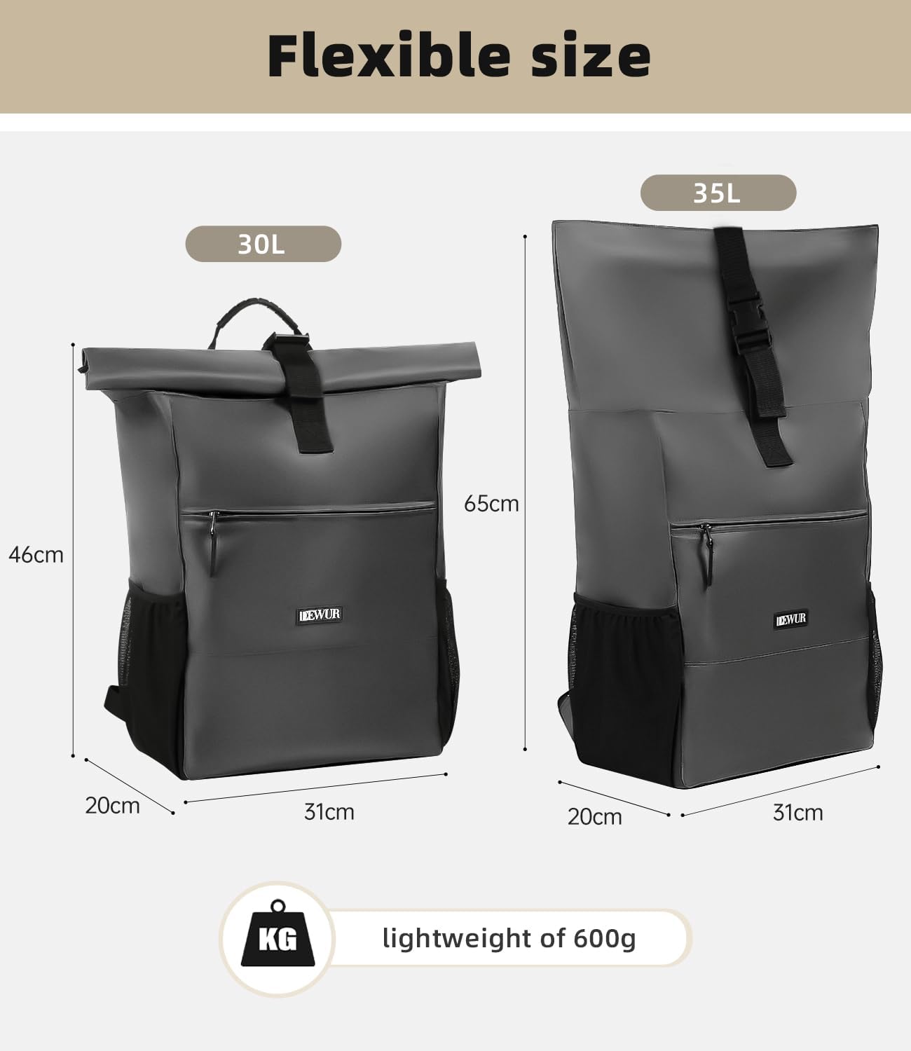 DEWUR Thermo Kuehlrucksack wasserdicht mit Flaschenoeffner fuer Picknick