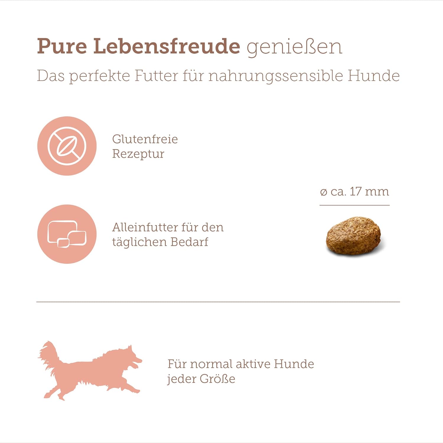 MERA Pure Sensitive Lachs & Reis Trockenfutter fuer ausgewachsene Hunde -12,5k