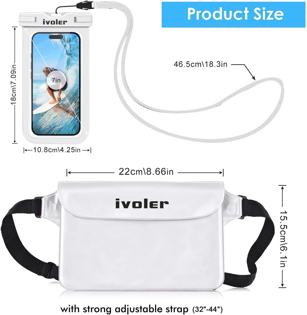 ivoler wasserdichte Bauchtasche mit Handytasche schwarz Universal Strand Tasche